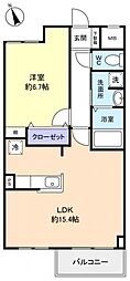 LamiaCasa 1LDKの間取図画像