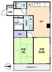 メゾン.ド.フローレンス 2DKの間取図画像
