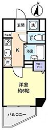 プレール・ドゥーク津田沼 1Kの間取図画像