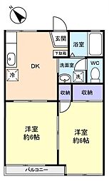 メゾンロイ 2DKの間取図画像