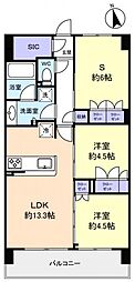 スカイグランデ津田沼 2SLDKの間取図画像