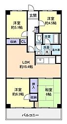 津田沼スカイハイツ 4LDKの間取図画像