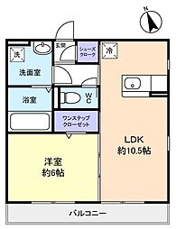 アクシス藤 1LDKの間取図画像