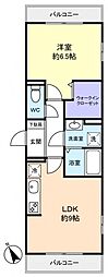 トリプルR 1LDKの間取図画像