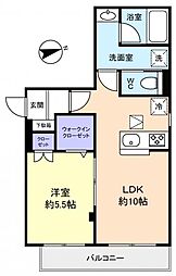 グランベル津田沼 1LDKの間取図画像