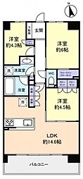 スカイグランデ津田沼 3LDKの間取図画像