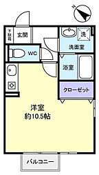 ベルテイマイ ワンルームの間取図画像