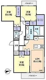 千葉市稲毛区稲毛東5丁目マンション 3LDKの間取図画像