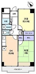 グラースマロニエ 2DKの間取図画像