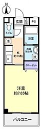 グローリア佐倉 1Kの間取図画像