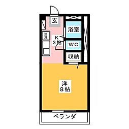 カレントシティー夏見 1Kの間取図画像