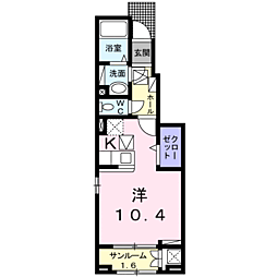 ボヌール 107 1階1Kの間取り