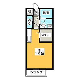 カサベルテ ワンルームの間取図画像