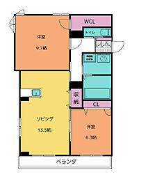 ロイヤルヨーク4A 2LDKの間取図画像