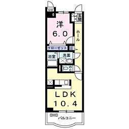 ナリッシュ 1LDKの間取図画像