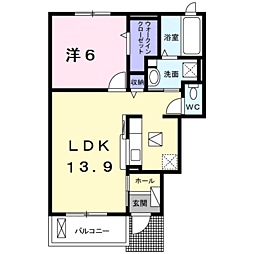 ポポラ・エッテ 1LDKの間取図画像