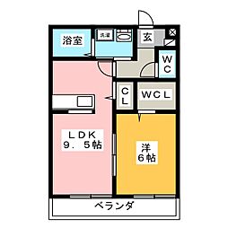 FAMZHATTORI 1LDKの間取図画像