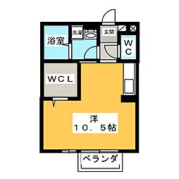 KentHouseB ワンルームの間取図画像