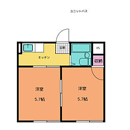 VILLETTA平野 2Kの間取図画像