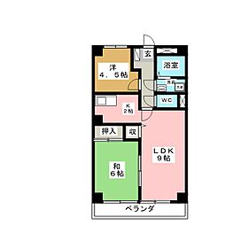 やまむらハイツ 2LDKの間取図画像
