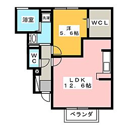 モン・ノーブルB 1LDKの間取図画像