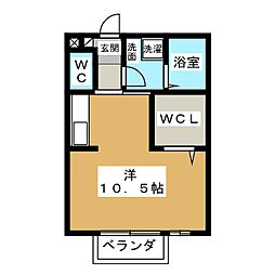 KentHouseA ワンルームの間取図画像