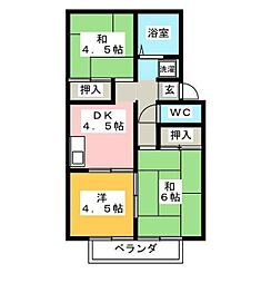 コーポプレジール 3DKの間取図画像