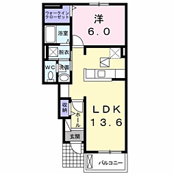 ベルオーブ8 1LDKの間取図画像