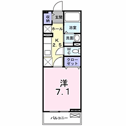 グランド・ソレイユ 1Kの間取図画像