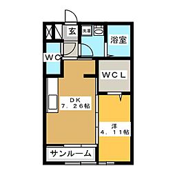 ラグランジュ1 1DKの間取図画像