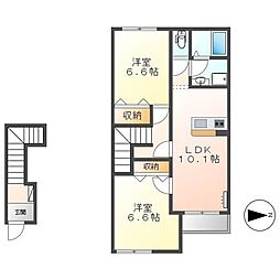 サンルーラル2 2LDKの間取図画像