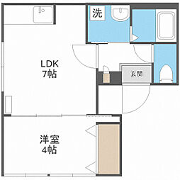 ラフィーネ南15条 5階1LDKの間取り