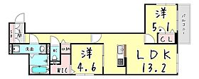 兵庫県神戸市東灘区住吉宮町１丁目（賃貸アパート2LDK・3階・58.99㎡） その2