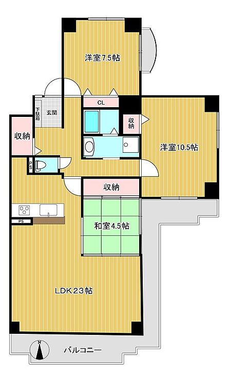 3LDK 間取り