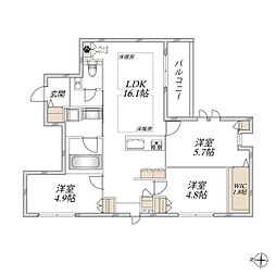 グランメール安東 3LDKの間取図画像