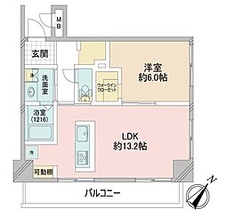 M・Fビル 1LDKの間取図画像