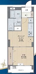 パール世田谷 1DKの間取図画像