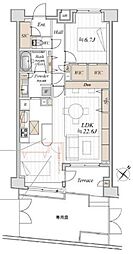 アルス中目黒ヴィルトレーテ 1LDKの間取図画像