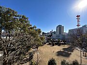 【バルコニーからの眺望】目の前が二葉街区公園で、高い建物が無く開けた眺望で、日当たり・通風良好です。撮影時は冬ですが、四季を感じる事ができます！
