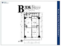 浅草ロイヤルマンション 3DKの間取り