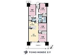 プレミスト東京王子 3SLDKの間取図画像