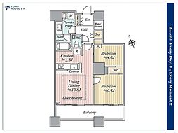 ザ・パークハウス西新宿タワー60 2LDKの間取図画像
