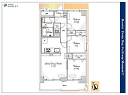 フドウ東陽町ハイツ 3LDKの間取図画像