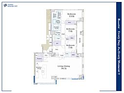 ブランズ千代田富士見 3LDKの間取図画像