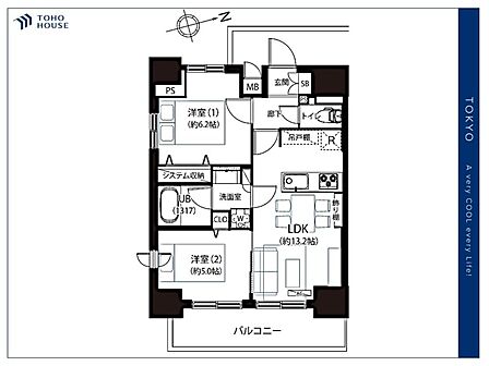 2LDK 間取り