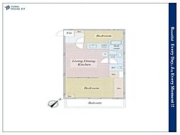 ウイスタリアマンション 2LDKの間取図画像