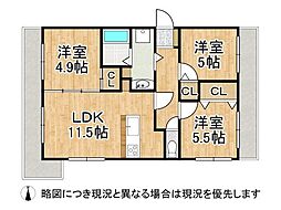 ソナーレ新神戸 3LDKの間取図画像