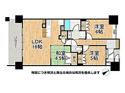 ザ・ライオンズ神戸ハーバーランド 3LDKの間取図画像