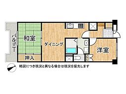 北上沢グランドハイツ 2DKの間取図画像