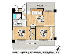 甲南コンセール東灘 2LDKの間取図画像